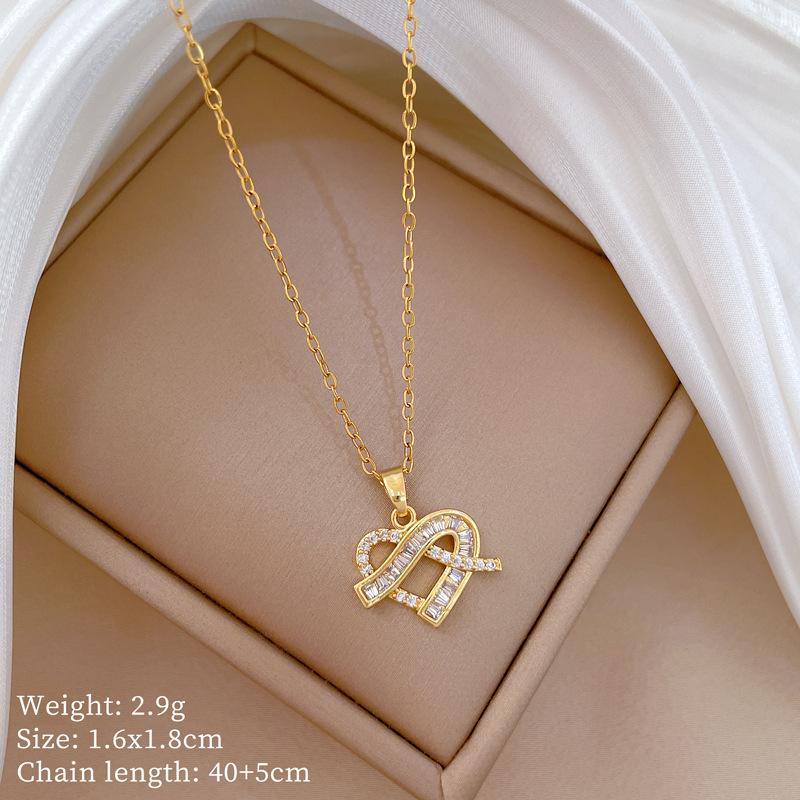 

Green Leaf Flower Full Diamond Light Luxury Temperament Gorgeous Full Diamond Necklace Female Versatile Collarbone Chain Titanium Steel Chain