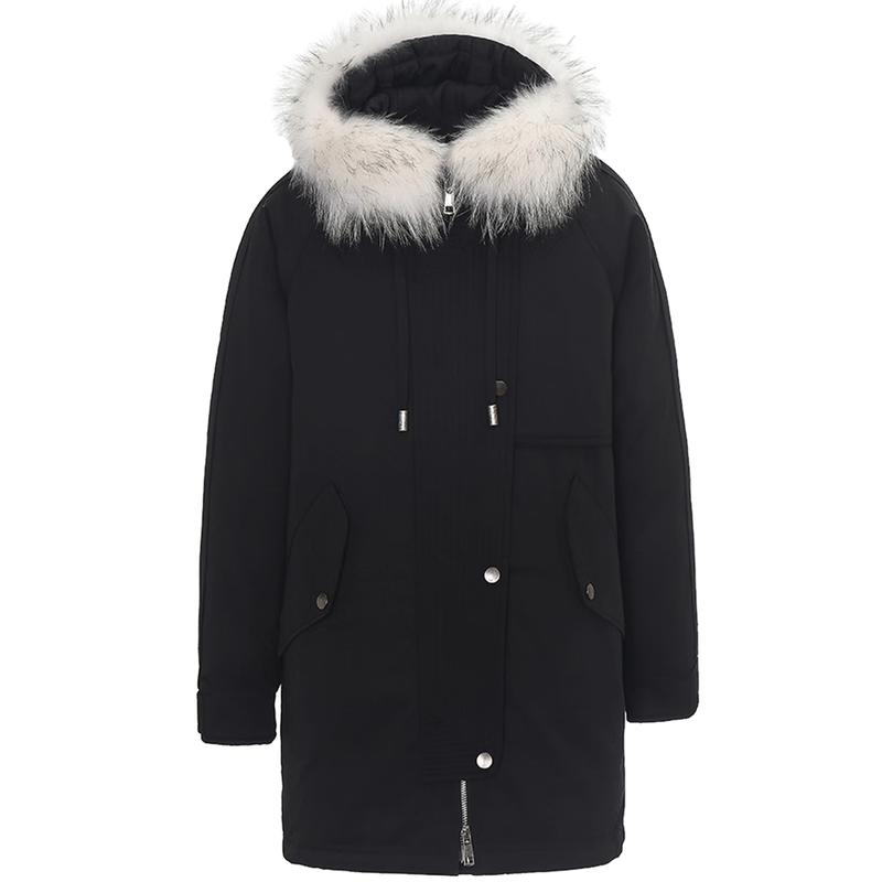 Jinyujie Women's Lightweight Fur Collar Duck Down Parka