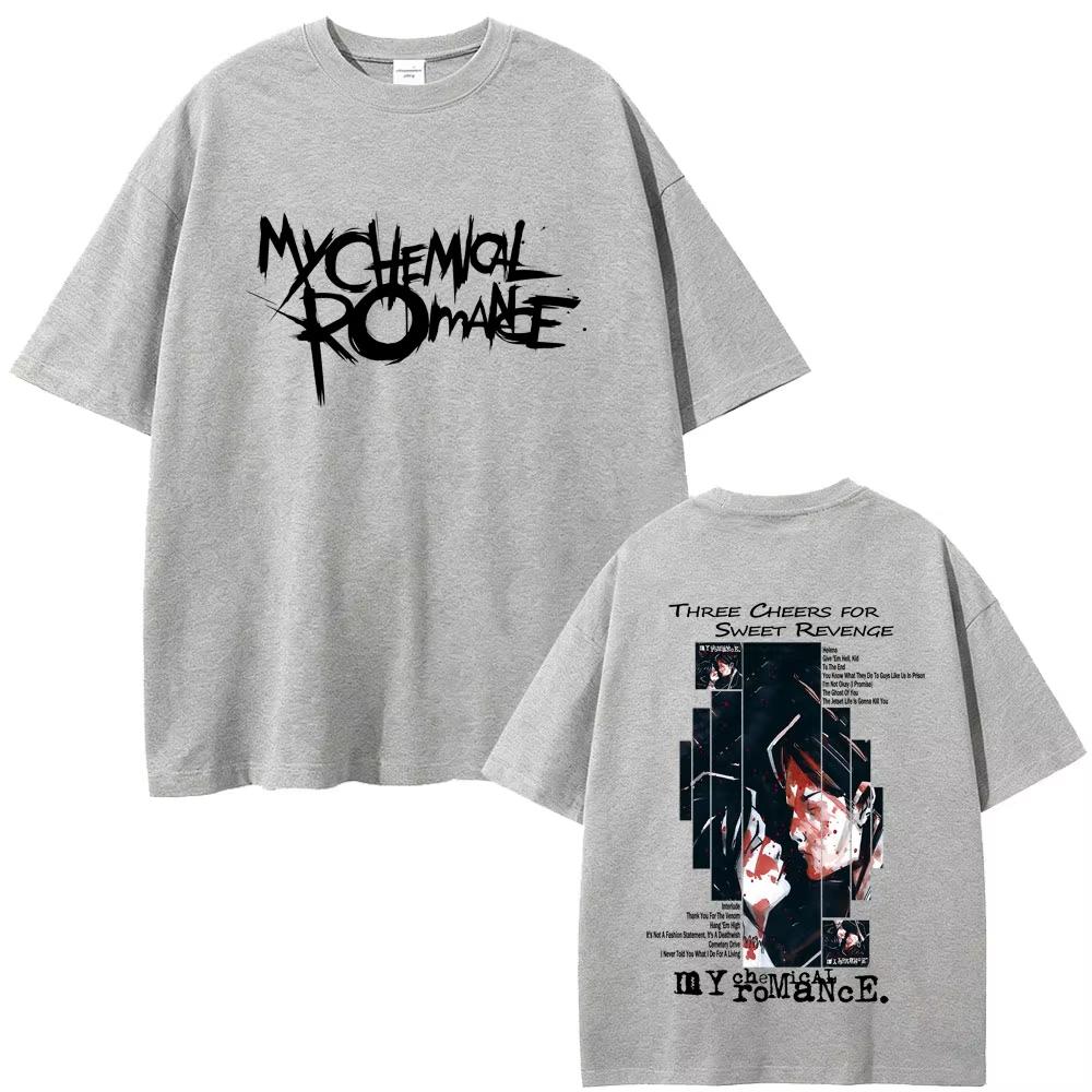 My Chemical Romance album graphics Cotton shirt Men Retro Fashion New Summer Hip hop unisex Short sleeve Loose Tshirt fan gift