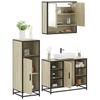 3 Piece Bathroom Furniture Set Sonoma Oak Wood Based Material