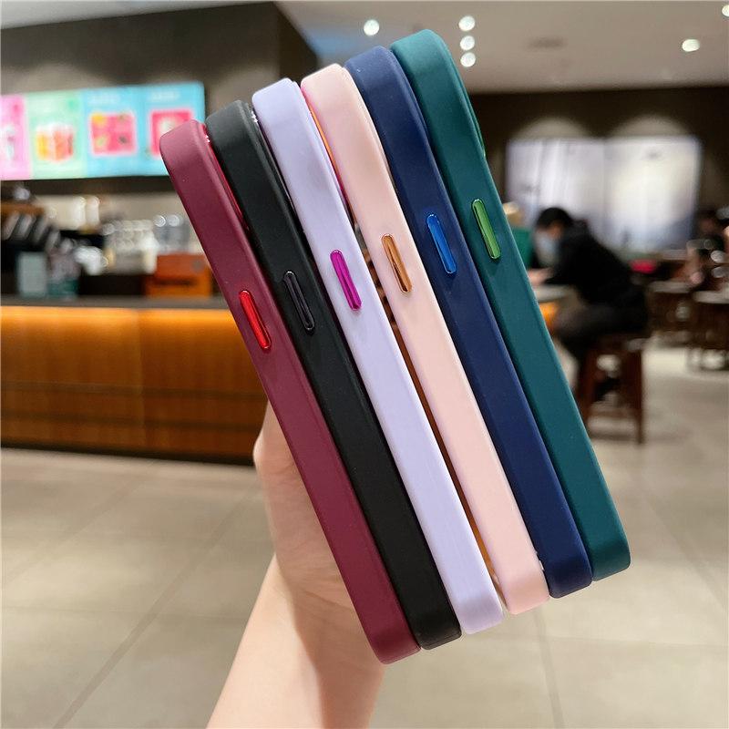 Candy Color Matte Camera Protection Phone Case For Iphone 14 13 12 11 Pro Max Xr Xs Max Shockproof Bumper Electroplated Cover