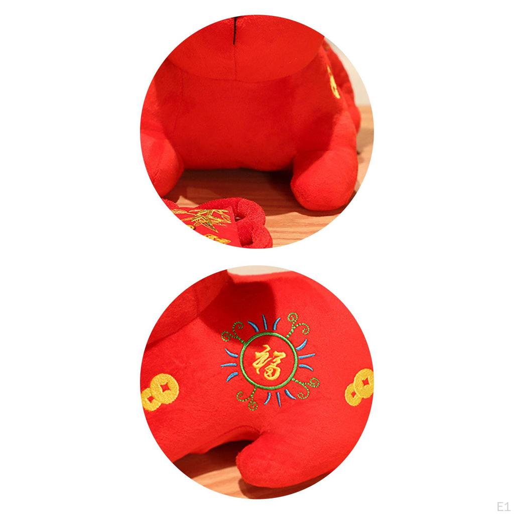 Chinese Lunar Year Plush Toys Stuffed Animal Doll, Soft Cartoon Bunny Figurine for Store