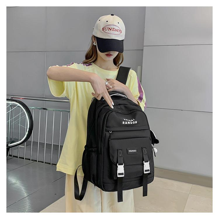 School bag for female middle school students Lightweight and simple large-capacity backpack for female high school students and college students