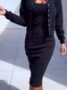 Hot Selling Autumn Winter New Style Strappy Dress Outerwear Top Set Women's Clothing