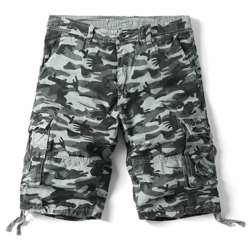Mens Cargo Shorts Cotton Relaxed Fit Camouflage Camo Cargo Short