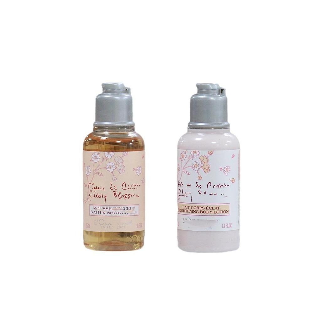 Oushujia Cherry Blossom Travel-Size Shower Gel & Body Lotion 35ml - Long-Lasting Fragrance for Hotel B&B Toiletries