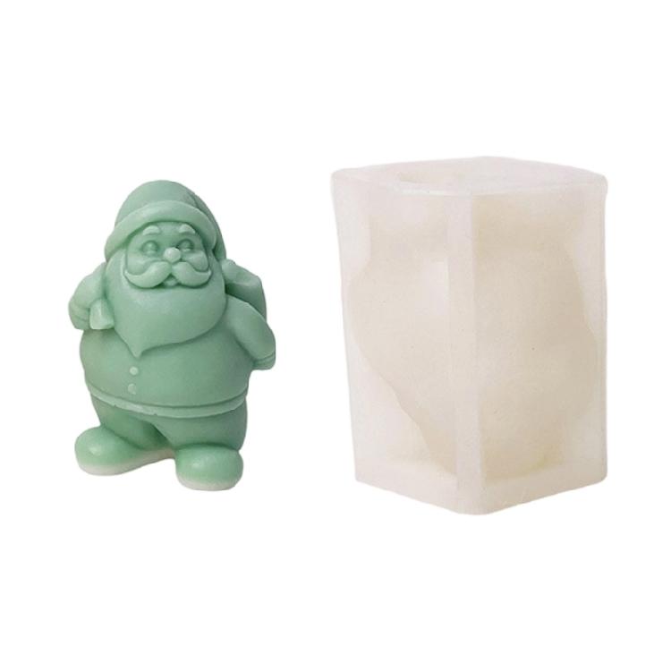 Christmas Santa Silicone Candle Mould Reusable Sturdy Crafting Tool for Holiday Decorations and Baking Supplies