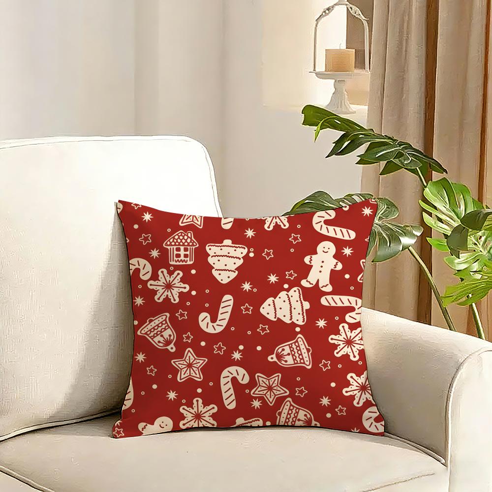 Merry Christmas dear Santa Claus Cushion Cover Reversible Plush Pillow Cover Soft Fluffy Home Decor for Sofa Bedroom