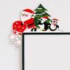 Door Frame Decor Penguin Santa Elk Wall Sign 2 Pieces Wood Christmas Door Corner Decoration For Home Party Bathroom Outdoor