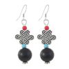 Original Zen Sandalwood Earrings, Retro Literary and Medium Earrings, High-end S925 Silver Hook Earrings for Women