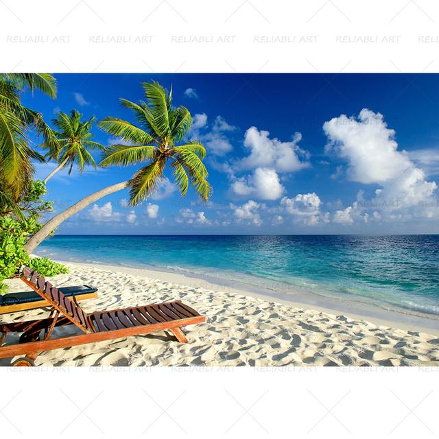 Seaside Beach Palm Tree Coconut Tree Poster Landscape Pictures for Living Room Canvas Painting Prints Modern Home Decor Wall Art