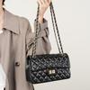 First Layer Cowhide Bag Cowhide Chain Fashion Diamond Bag Shoulder Messenger Women's Bag Genuine Leather Small Square Bag