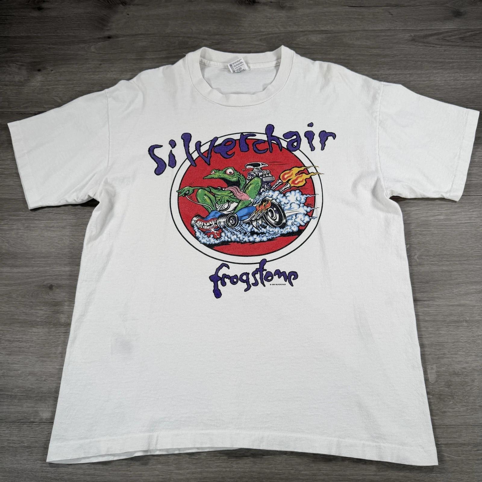 Vintage Silverchair T-Shirt, White Frogstomp Tour 1995 Band Made USA 90s S