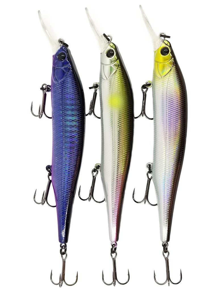 TSURINOYA 115SP Suspending Sea Bass Lure Magnum Lip Size 115mm Jerking Method 80 Series Minnow X 17.2g (3-Color Set-AEJ)