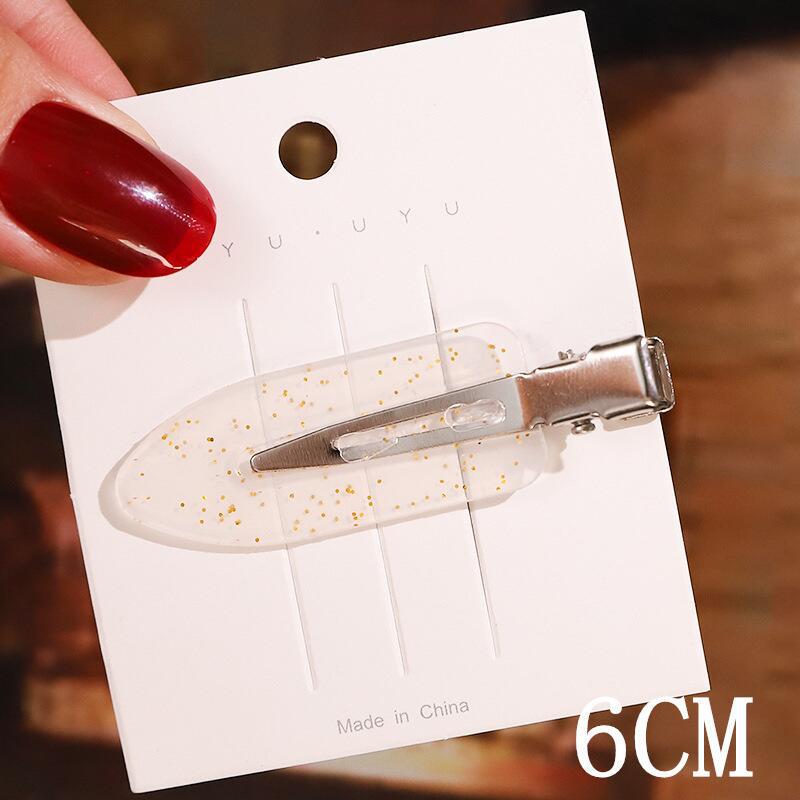 Trendy European & American Simple Duckbill Leaf Hair Clips - Seamless Bangs & Hairpins