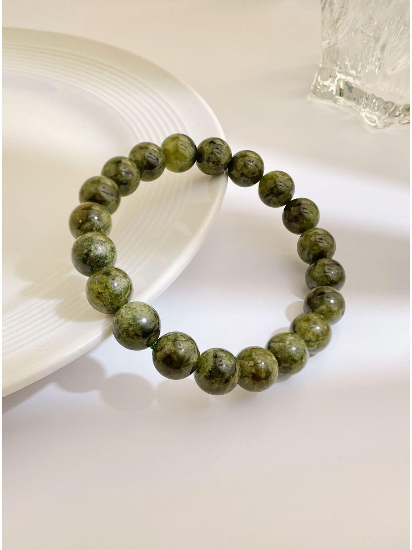 Браслет из круглых бусин цаворитового зеленого граната 7A сорта от Jingxi Ji Crystal 7mm