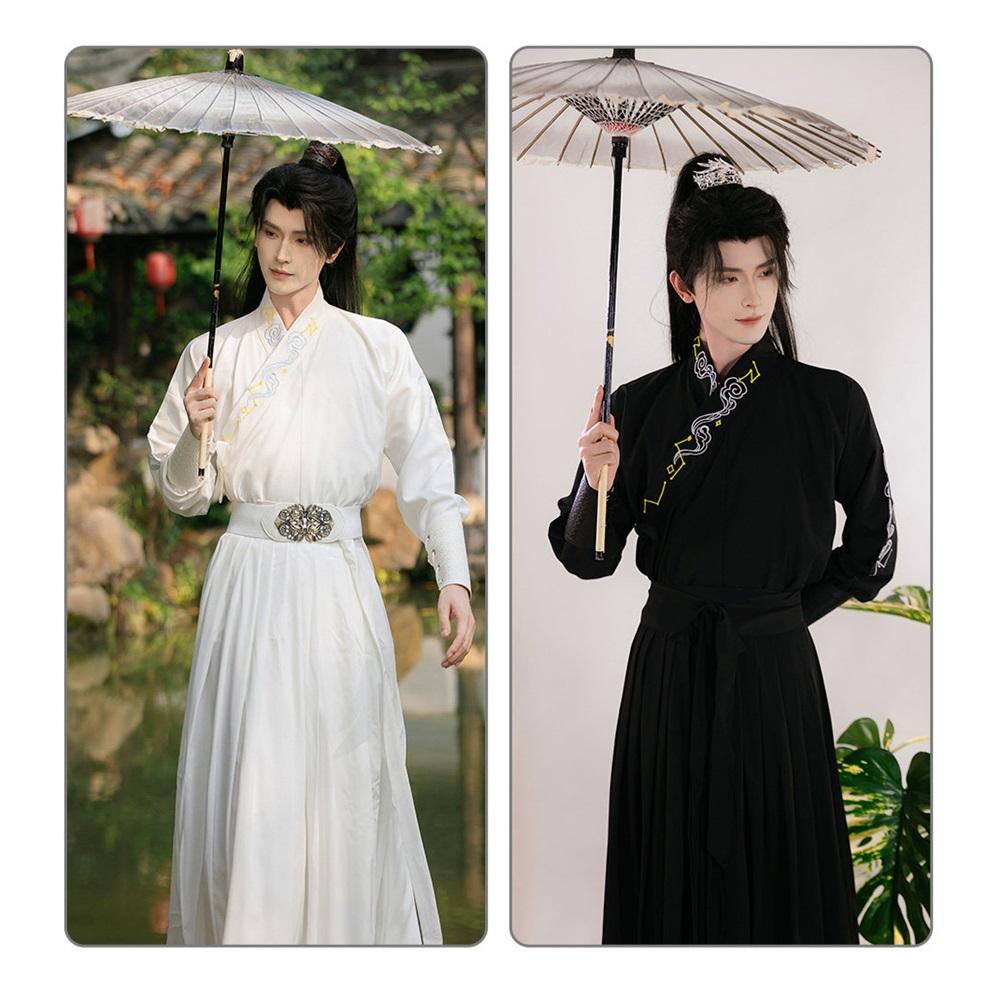 Unisex Hanfu-Set der Song-Dynastie, Besticktes Wuxia-Schwertkämpfer-Outfit, Frühling Sommer Tägliche Kleidung Traditionelles Chinesisches Kostüm Für Männer Und Frauen