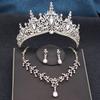 Red Tiaras and Crowns Bridal Jewelry Sets Tiara and Necklace Earrings Set for Party Bridal Wedding Dress Jewelry Sets