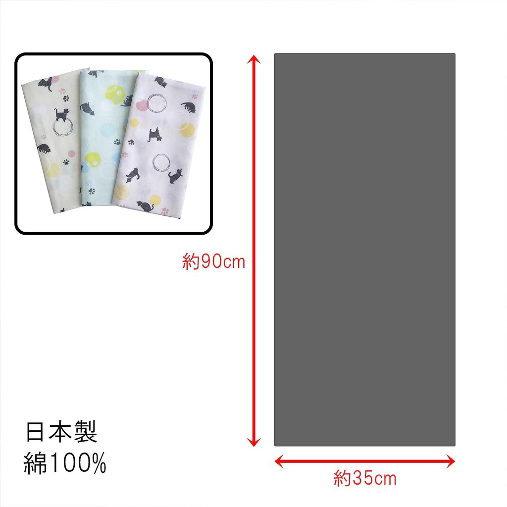 Cute Gauze Hand Towel Soft to the Made in Japan Cat 3 Set, Touch, 100% Cotton, (A. Design, Pieces)
