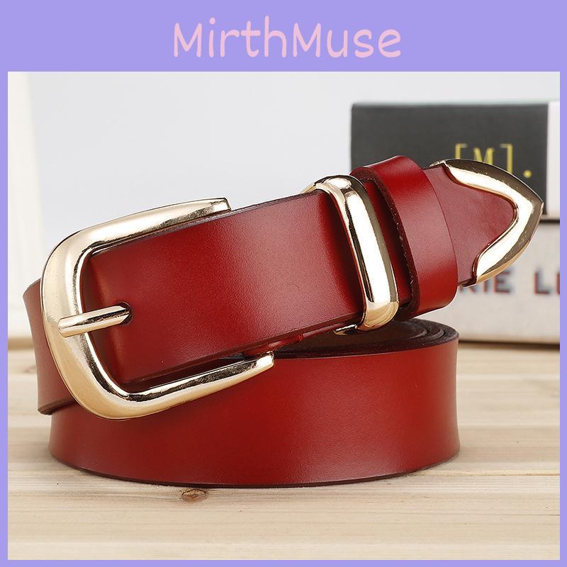 Wide Cowhide Leather Belt With Metal Buckle For Trendy Womens Street Fashion