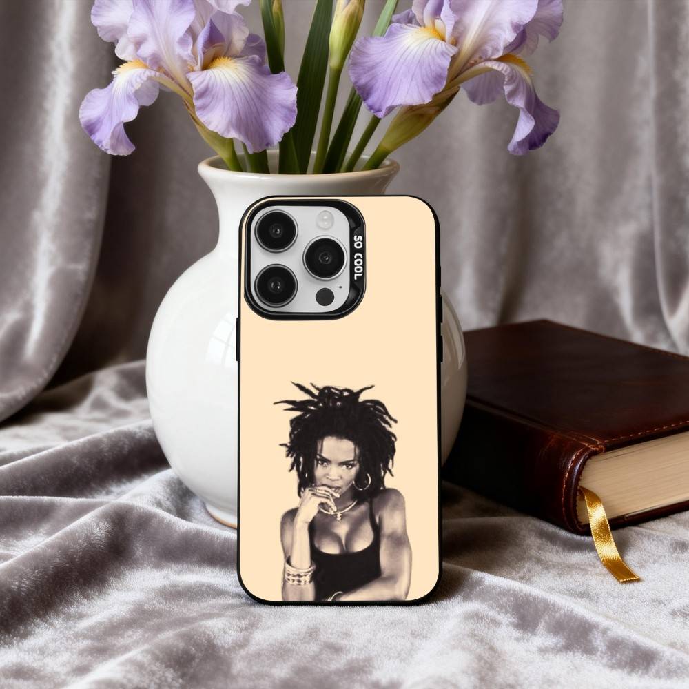 

Singer L-Lauryn-N H-Hill-L Phone Case For iPhone17,16,15,14,13,12,11 Plus,Pro Max Black Candy Silver Plated Cover iPhone15plus