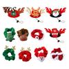 Festive Goose Clothing Accessory Christmas Porch Accessory, Deer Antler Hat, Plush Elk Santa Tree Collar, Statue Hat Apparel for 23 Inch Outdoor Yard