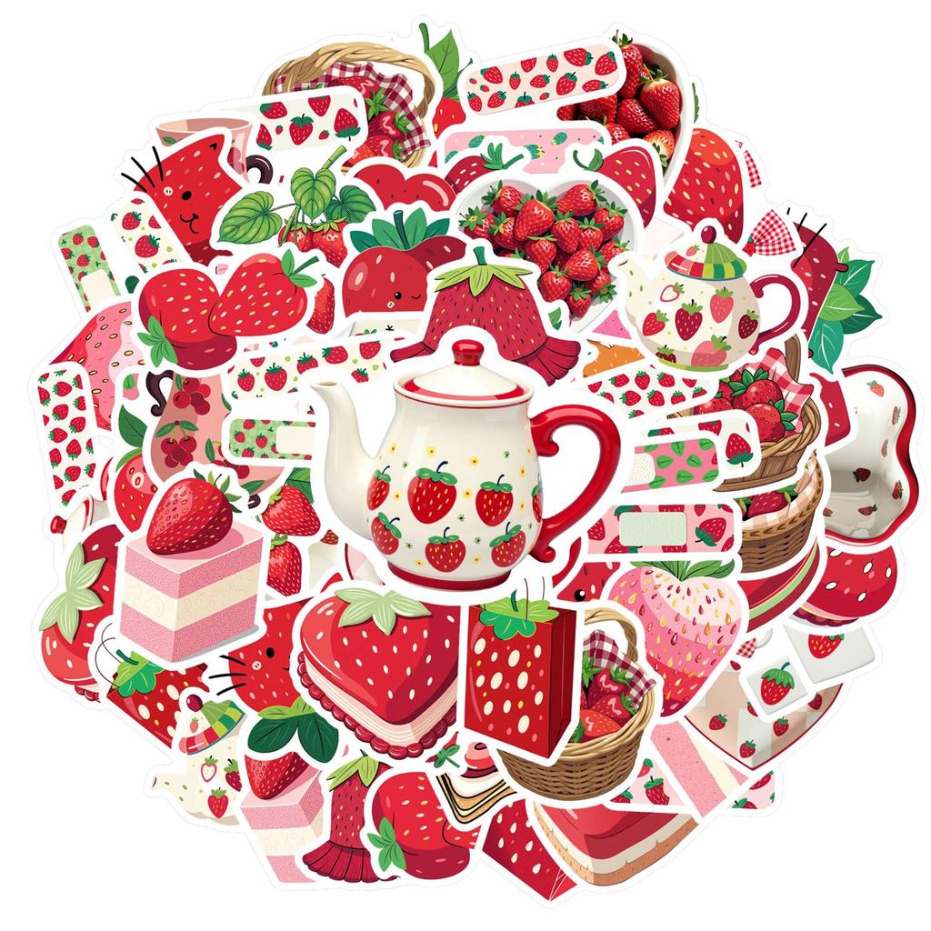 35pcs-50pcs Cartoon  Stickers Playful Food Funny Stickers PVC Sticker For Laptop Motorcycle Luggage Phone Notebook Luggage
