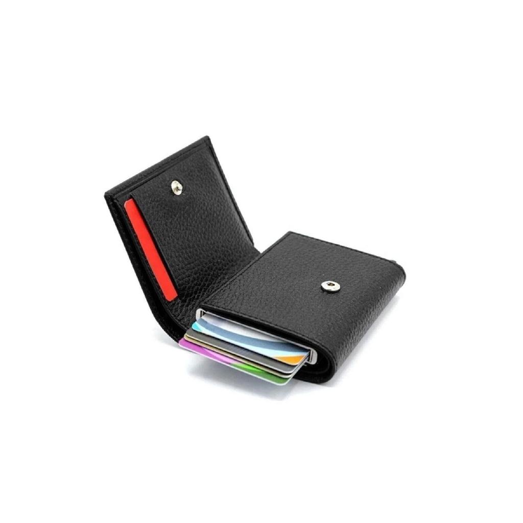 Kunstleder-Herrenmechanismus, veganes Leder-Kartenhalter-Portemonnaie-Portfolio, Lila