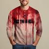 Men's Halloween Print Raglan Dralan Three-quarter Sleeve Casual Top
