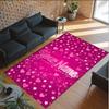 Valentine Love Theme Crystal Velvet Rug Personalized Custom Name Text Soft Floor Mat Home Decor