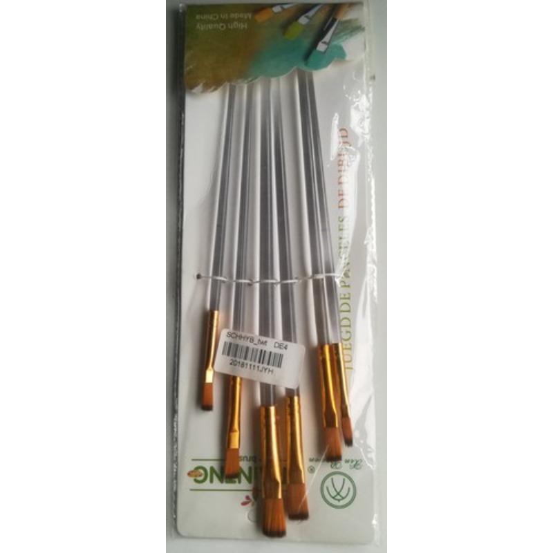 5/6 Piece Fan Brush Set Nylon Hair Paint Brushes for Acrylic Oil Watercolor Artist Brushes for Canvas Watercolor Shape Brush Kit