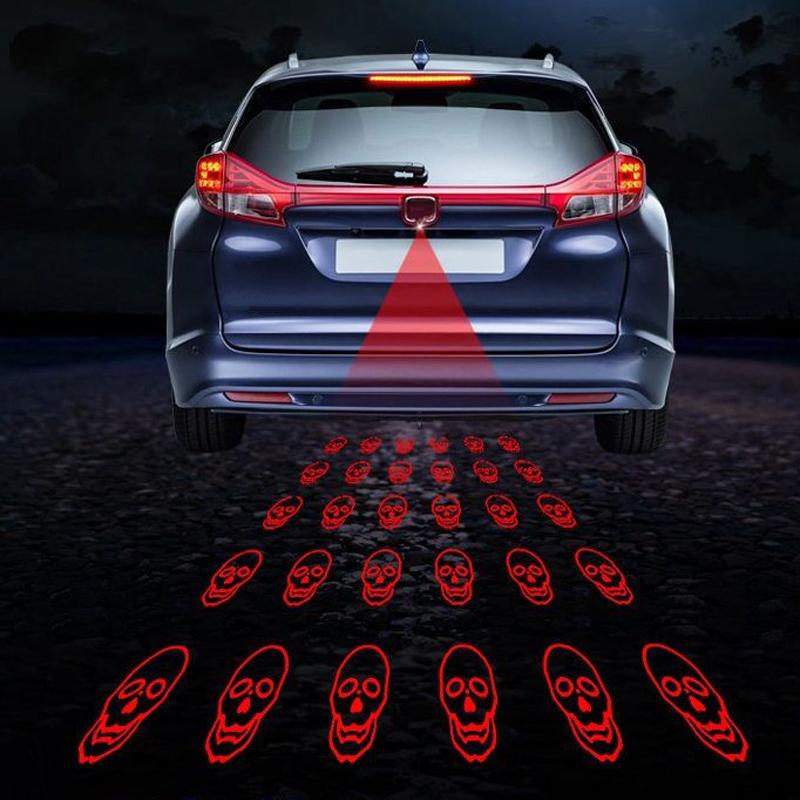 Car Motor Motorcycle Tail Decorative Car Logo Projector 12V  24V LED Emergency Braking Back UP Stop Laser Light
