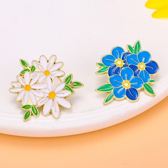 Brooch Pin Vibrant Color Peony Flower Leaves Shape Badge Clothing Decoration Sweaters Hats Bags Accessory