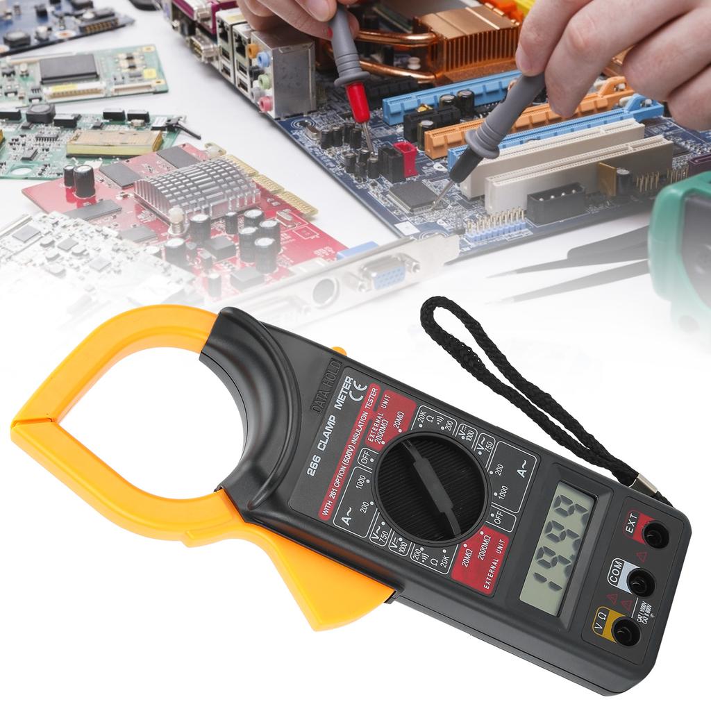 Digitales Zangenmessgerät Hand-Amperemeter Voltmeter Elektronisches Multimeter Messwerkzeug DT‑ 266