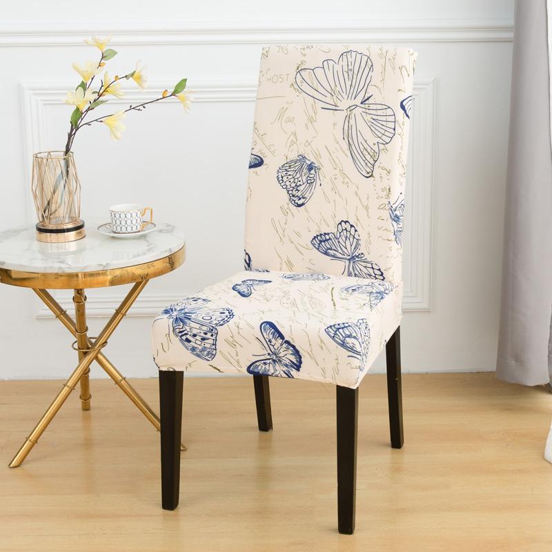 Dining Room Chair Cover Elastic Print Kitchen Parsons Chair Covers Spandex Chair Decorative Furniture Protective Cover