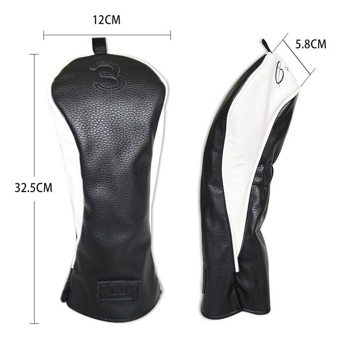 CRAFTSMAN Golf Wood Cover Set 4pcs (135X) - Driver, Fairway, Utility - with Number Tags - Black 3+UT