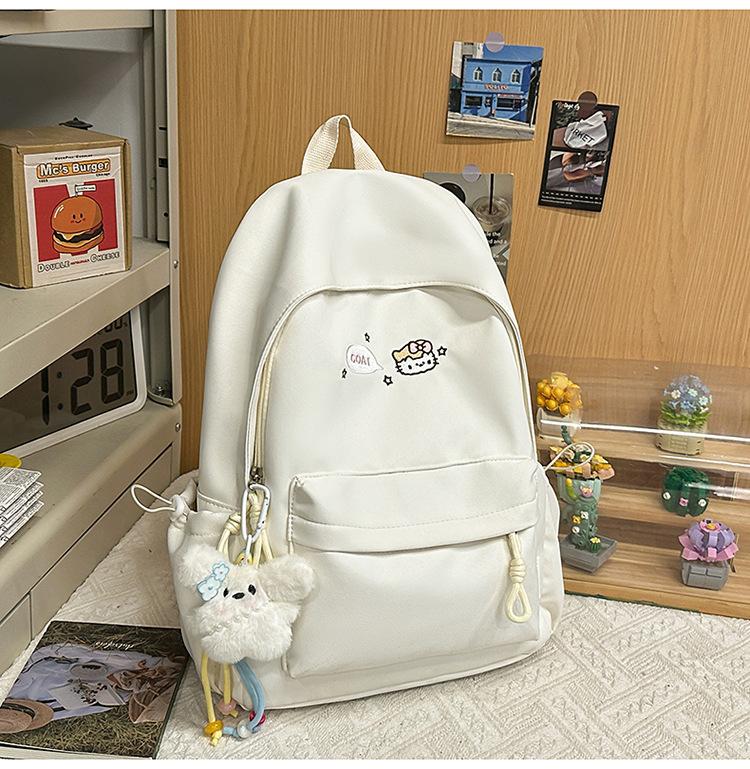 Schoolbag Female Japanese Cute Cartoon Kitten Soft Girl College Style Backpack Mori Candy Color Large Capacity Backpack