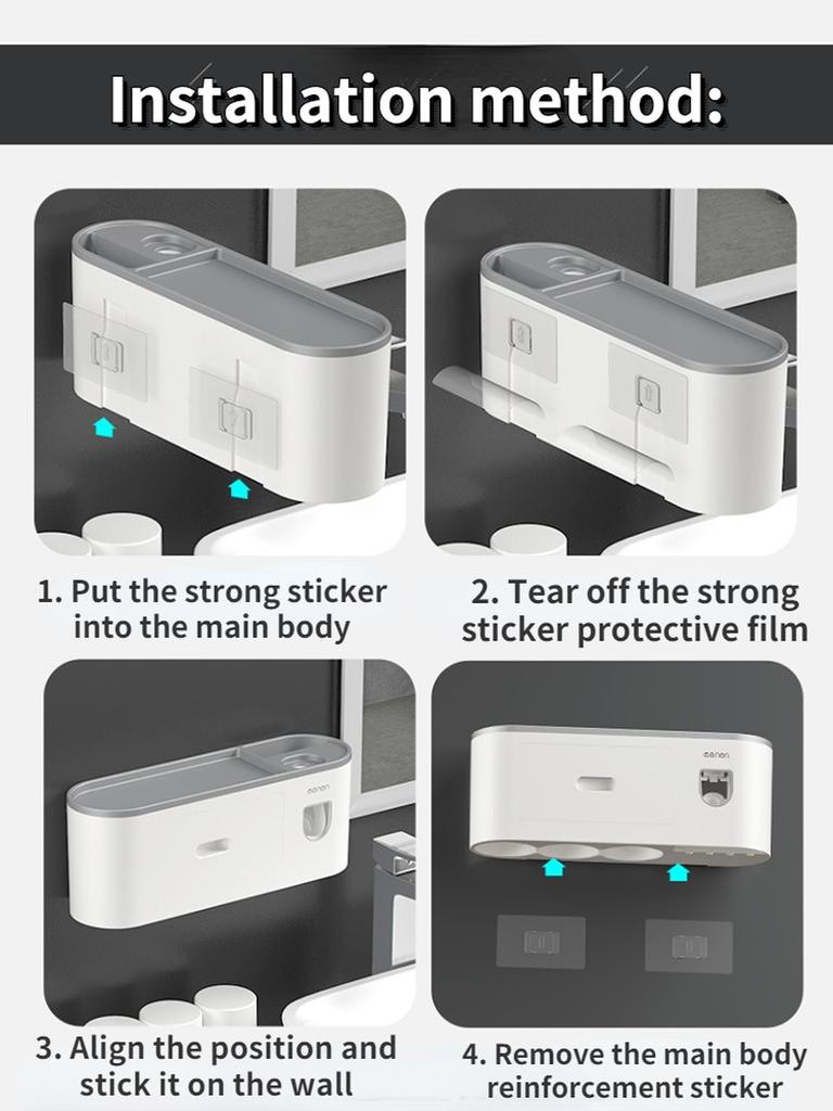 Badezimmer Adsorption Inverted Zahnbürstenhalter Wand Automatische Zahnpasta Squeezer Lagerregal Badezimmer Zubehör