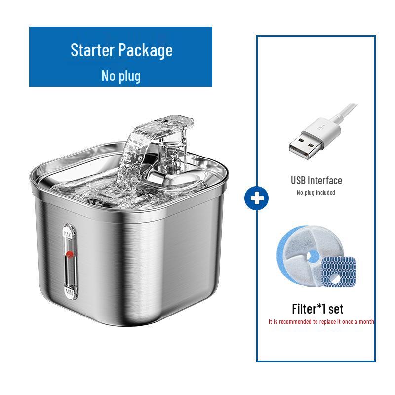 Smart Stainless Steel Pet Water Fountain with Sensor and Filter
