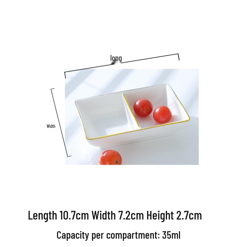 Europejski zestaw ceramicznych naczyń na przyprawy i sosy ze złotym rantem