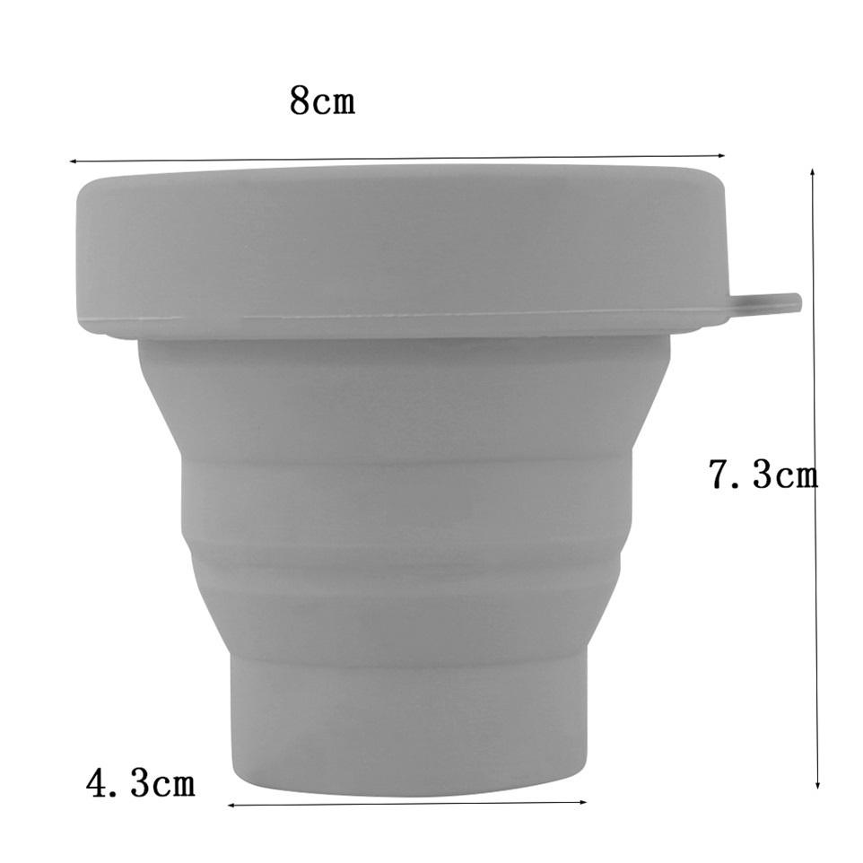 1 Pcs Portable Silicone Retractable Folding Cup with Lid 200ML High Temperature Resistant Outdoor Travel Water Cup