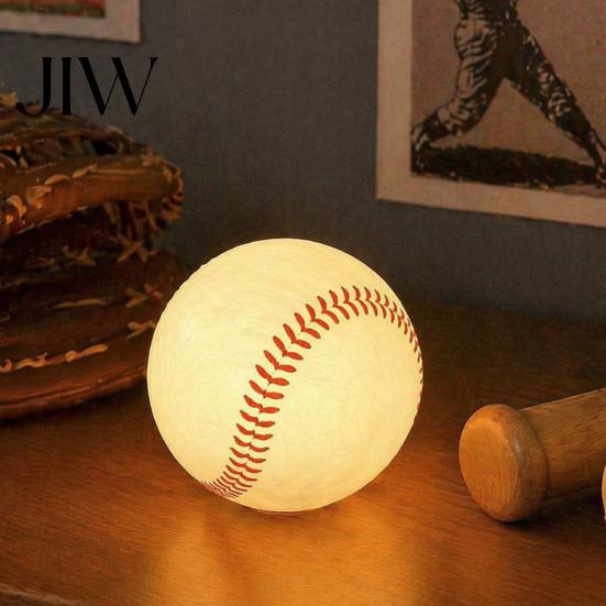 Portable Table Light Realistic Baseball Night Light, Desk Decor Lamp, Ambient Birthday Gifts Lighting Ornament for Bedroom Office, Creative