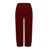 Women's Solid-color Cotton And Linen Casual High-waisted Straight Leg Pants With Loose Elastic Belt Pockets