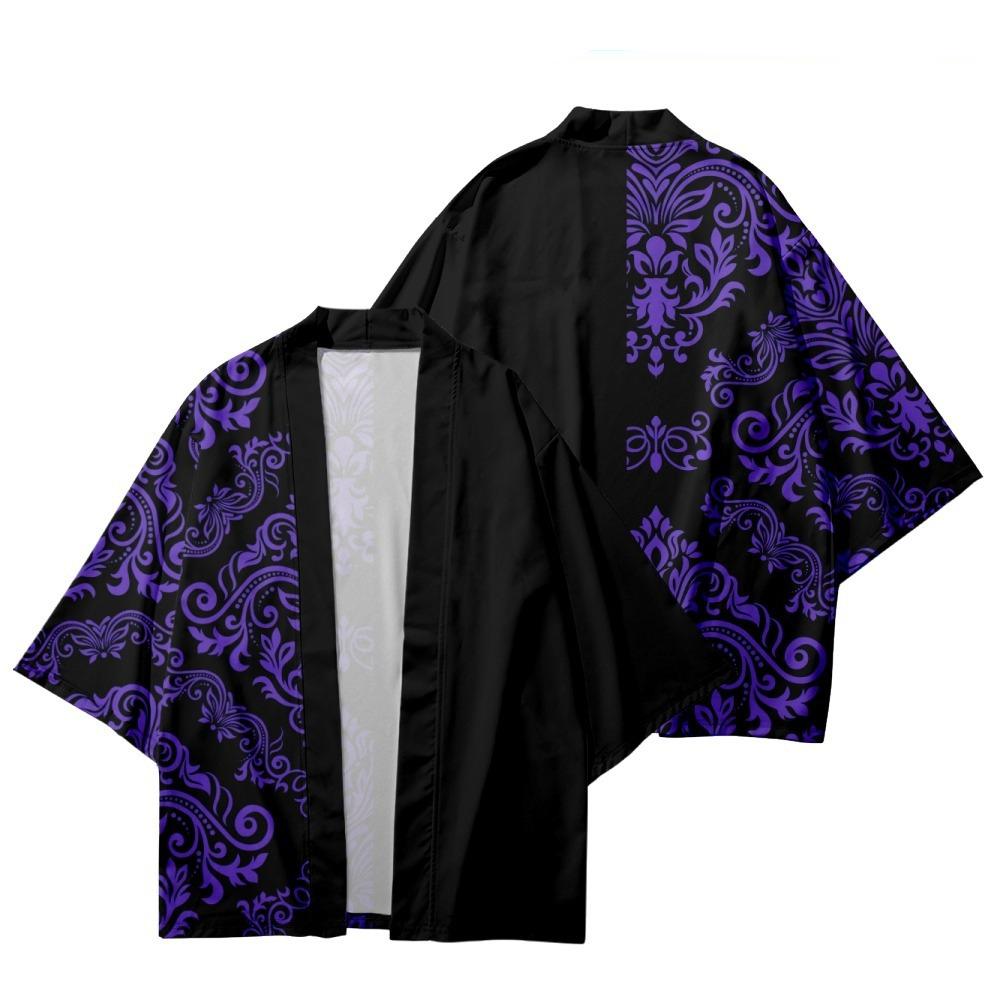 Patchwork Purple Paisley Print Shirt Traditional Cosplay Kimono Women Men Harajuku Japanese Fashion Cardigan Yukata