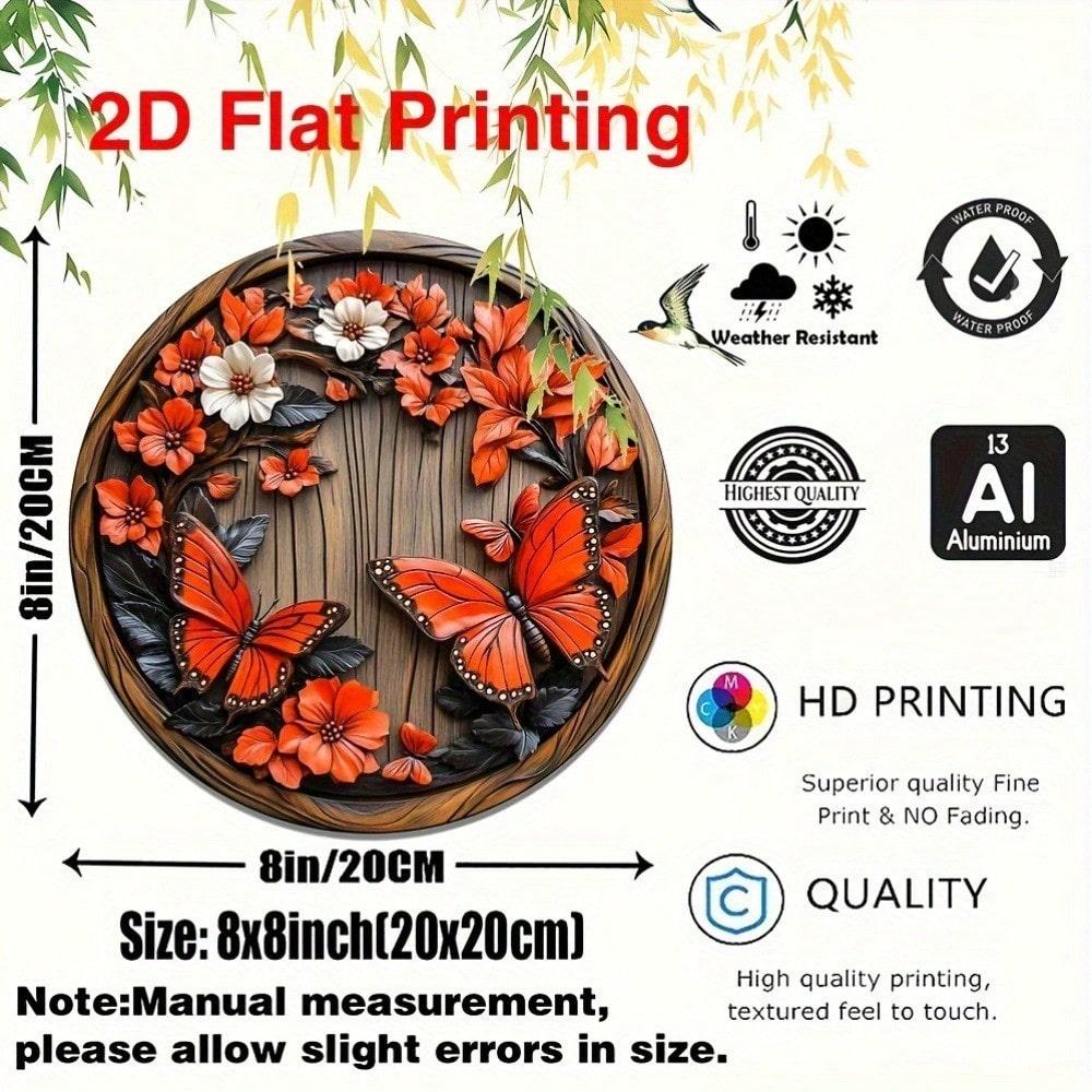 Flat 2D Metal Tin Sign, Hanging Home Wall Decor, Retro Vintage