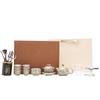 Dunhuang Silver-Inlaid High-End Retro Kung Fu Tea Set: Light Luxury Chinese-Style Tea Brewing and Drinking Gift Box