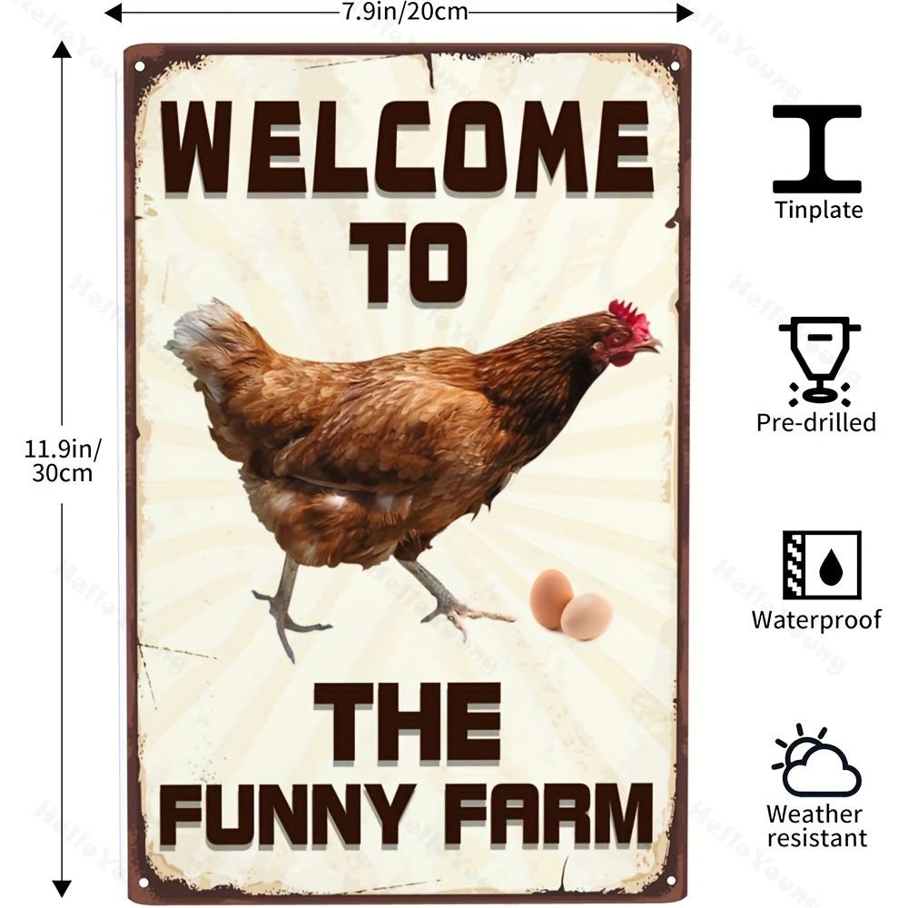 

Добро пожаловать на Веселую ферму, деревенский курятник, металлический винтажный знак, декор для патио, ванная комната, художественное украшение на стену 20x30cm чёрный