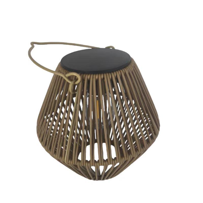 Diamond Wicker Solar Lantern - Waterproof Outdoor Courtyard Decoration
