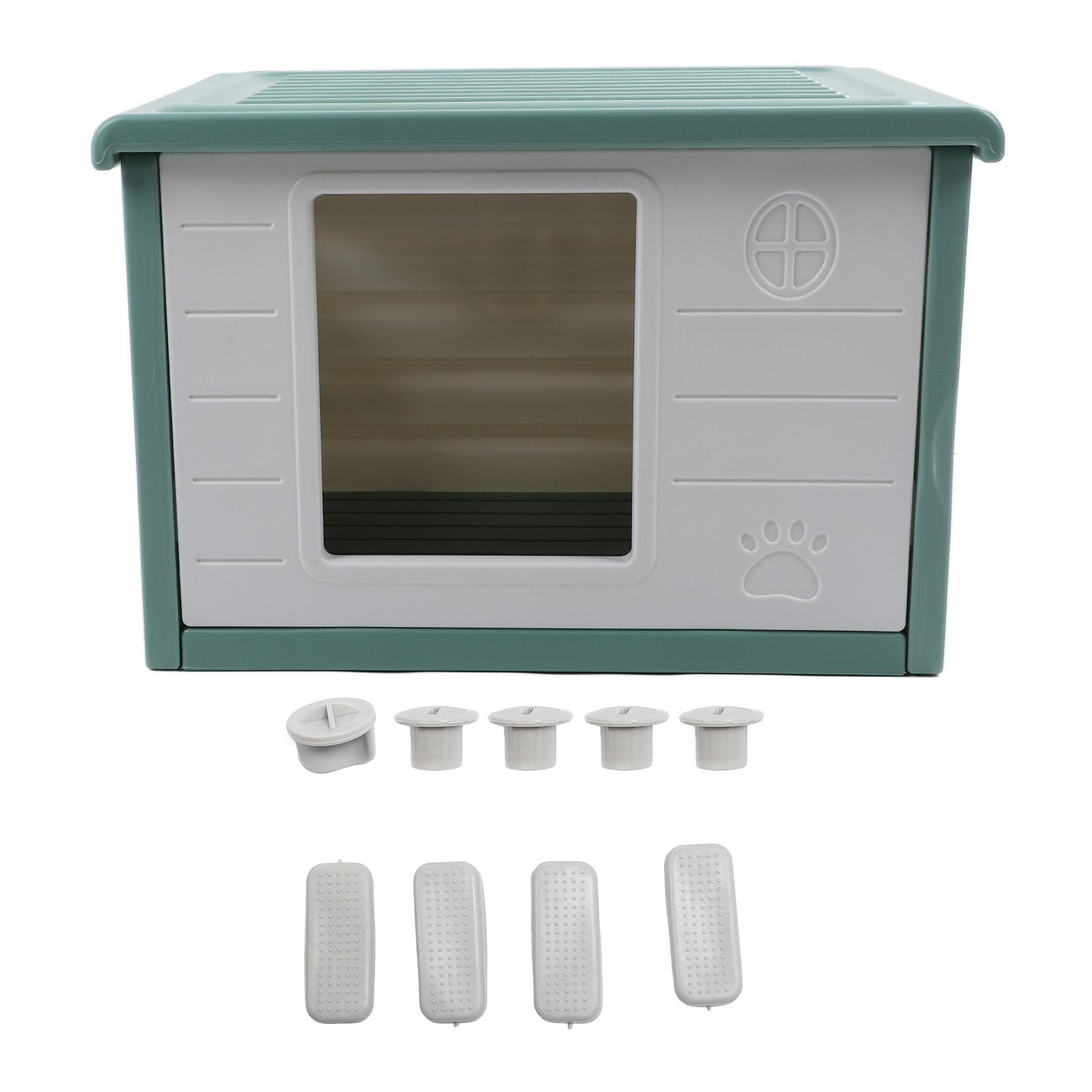 

Многофункциональный домик для домашних животных, устойчивый к погодным условиям, плоская крыша, водонепроницаемый, дышащий, для кошек на 4 сезона зелёный