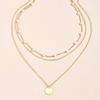 Pearl Double-Layer Geometric Necklace - Versatile Casual Fashion Pendant